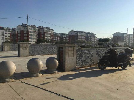 城市小區入門竹子狀青石欄板